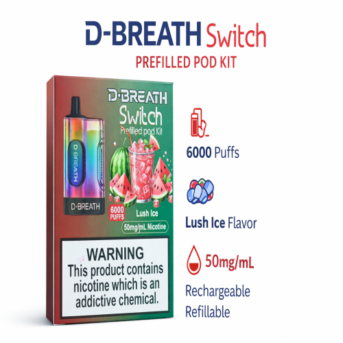 Prefilled Pod Kit Lush Ice Flavor 6000 Puff