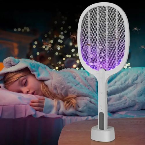 WEDASI (WD-959) Rechargeable Dual Use Electric Mosquito Racket Mosquito Swatter with LED and Stand